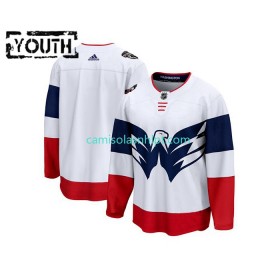 Camiseta Washington Capitals Blank Adidas 2023 NHL Stadium Series Branco Authentic - Criança